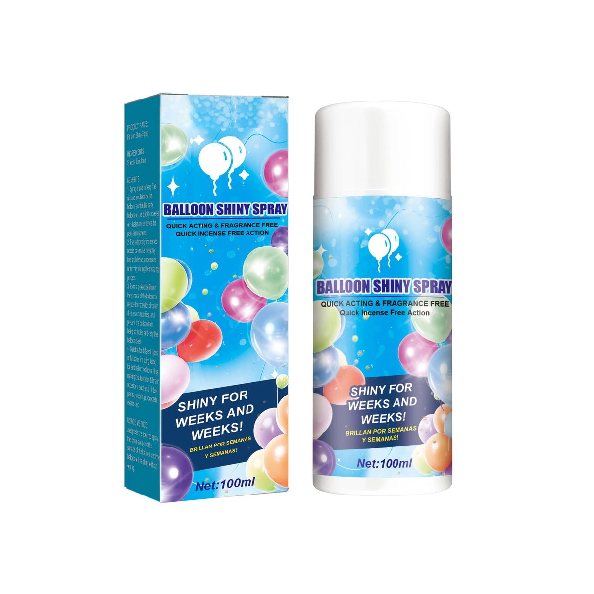 Spray alto brilho – brilho balão, brilho para balões látex, brilho instantâneo longa duração