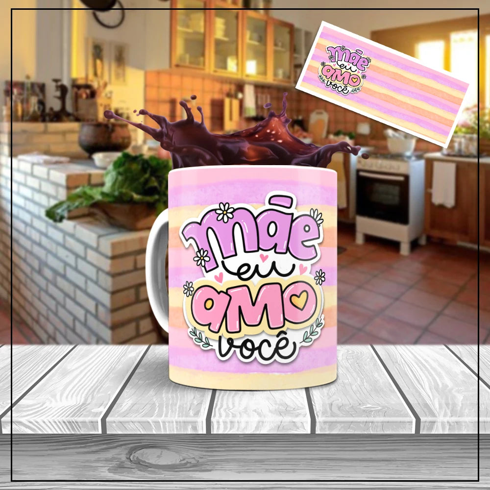 Caneca Bonita Dia Das Mães Presente Mãe Eu Te Amo Presente (Branca)