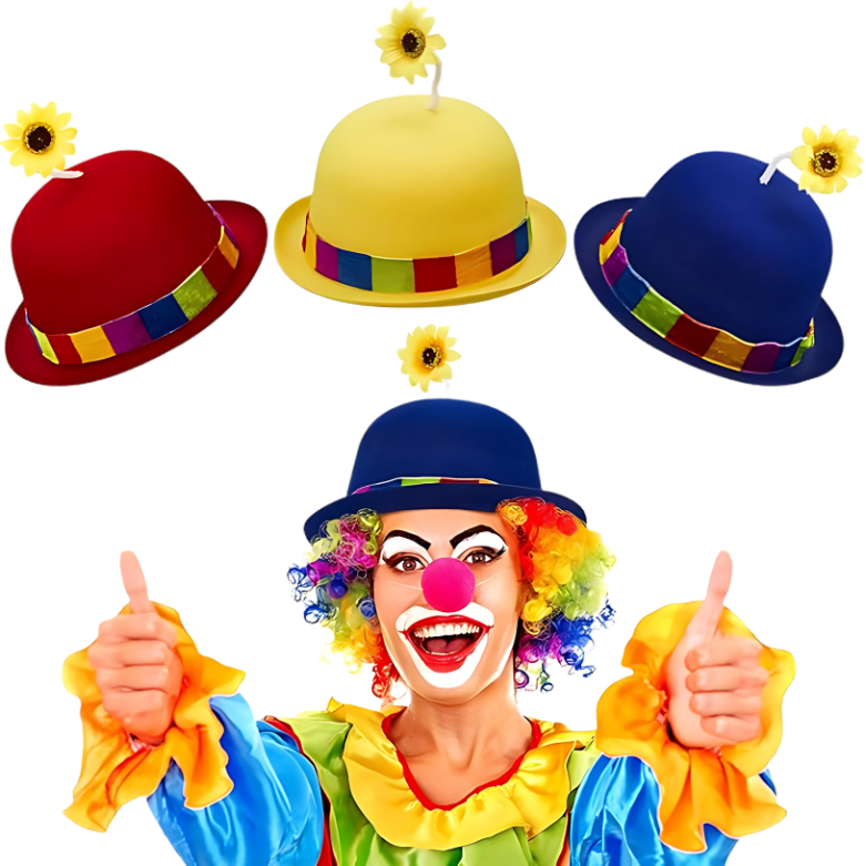 Chapéu de palhaço francês chapéu de palhaço coco com girassol chapéus malucos circo