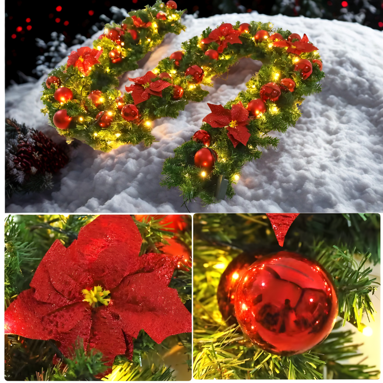 Guirlanda de Natal Decorativa, Guirlanda de Natal com Bengala, Enfeite para Árvore Natal