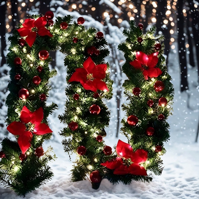 Guirlanda de Natal Decorativa, Guirlanda de Natal com Bengala, Enfeite para Árvore Natal