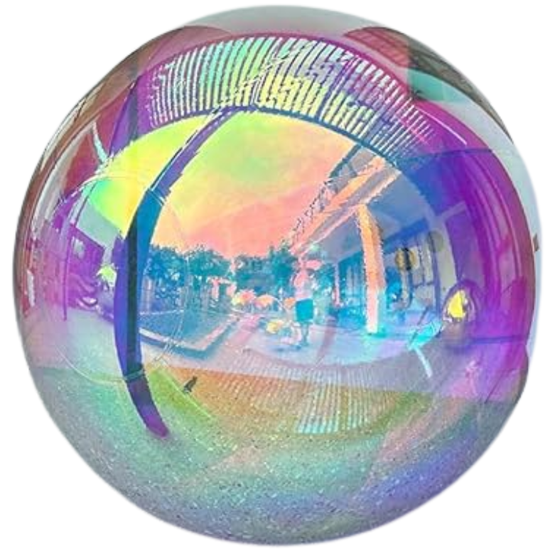Bola Espelhada Inflável Gigante 6 Peças com Bomba de Ar, Conjunto de Esferas Coloridas