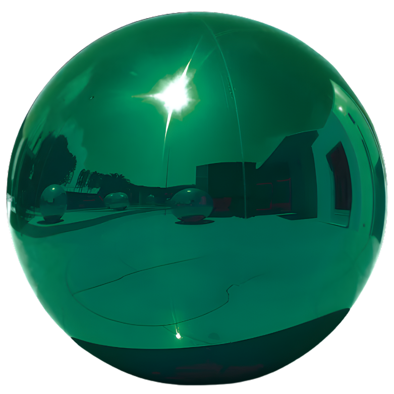 Bola espelhada inflável dourada, bolas brilhantes grandes esferas refletivas reutilizáveis