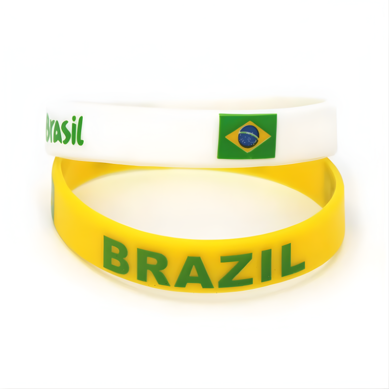 Pulseira de Copa do Mundo Pulseira de silicone com a do Brasil, 300 peças, nacional Brasil
