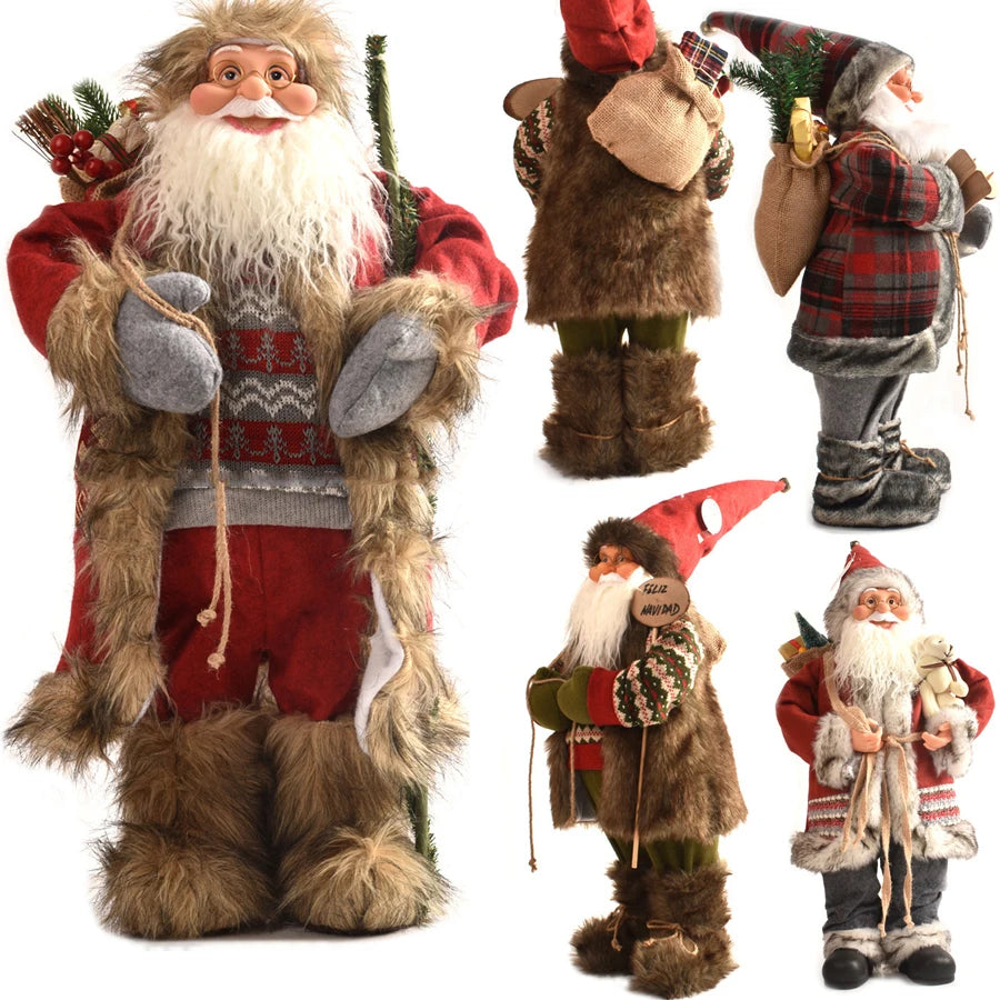 Papai Noel lenhador rústico 2 peças boneco enfeite 45*25CM luxo natal