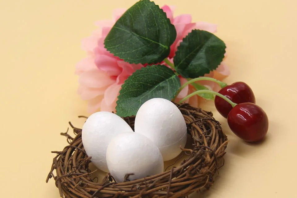 Ovos Páscoa de espuma de 6,9 cm, 20 peças, branco, artesanato, ovos isopor, poliestireno