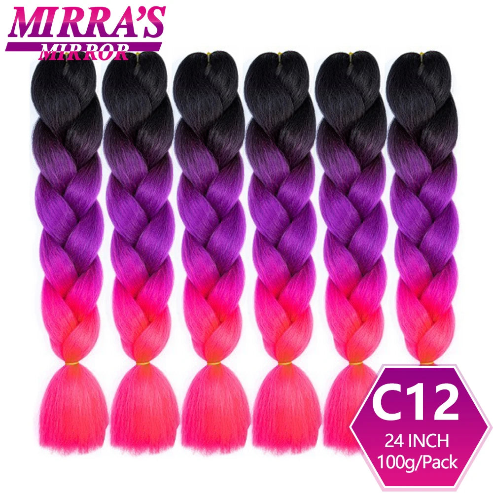 Extensões de cabelo sintético trançado para tranças africanas 6 fios jumbo trançado