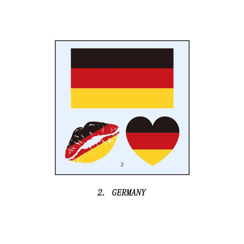 Tatuagens de bandeira do Brasil - 5 folhas de adesivos faciais temporários esportivos Copa