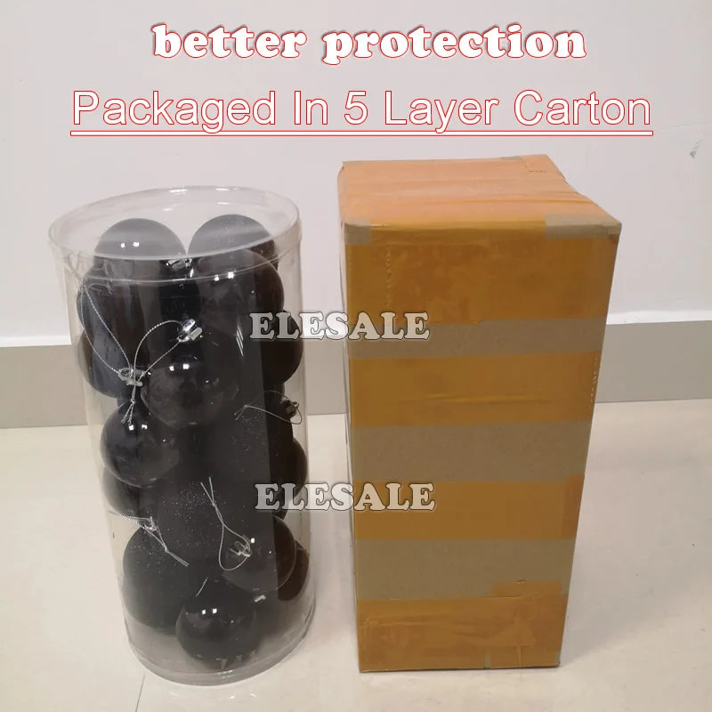 Enfeites de bola de Natal de ouro de 80 mm, 24 peças, conjunto de enfeites de alívio árvore