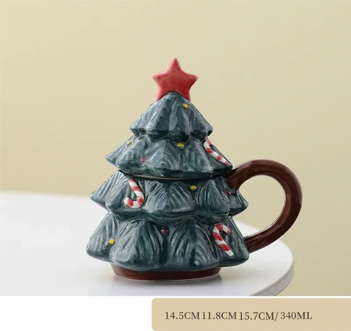 Caneca de Árvore Capacidade: 301ml*400ml Natal de Cerâmica Festiva Fácil de Limpar Xícara de Café de Natal
