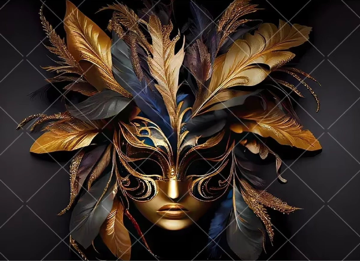 Carnaval, cenário fotográfico, roxo, verde, dourado, máscara, baile, dança, fundo máscaras