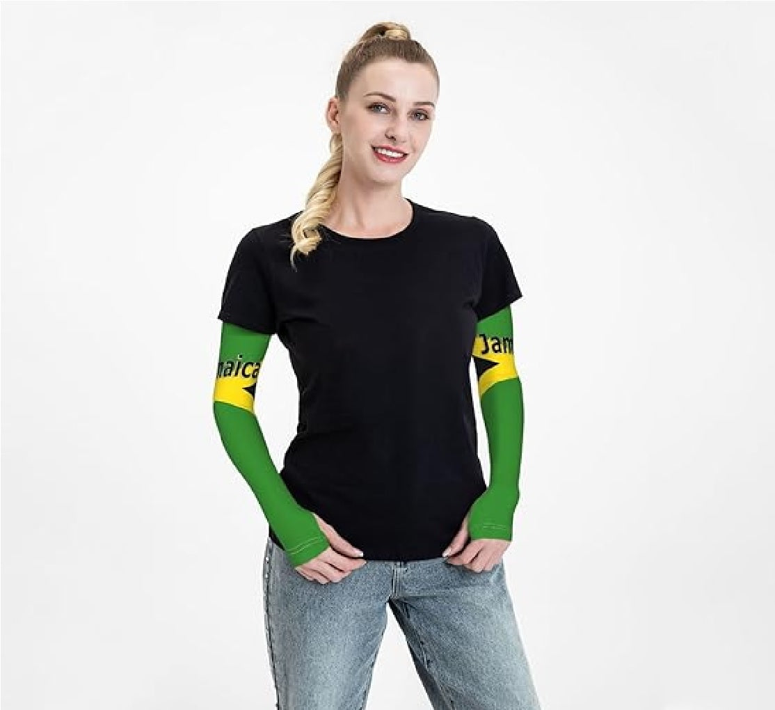 Mangas refrescantes com a bandeira da Brasil, proteção solar, homens e mulheres, ideais