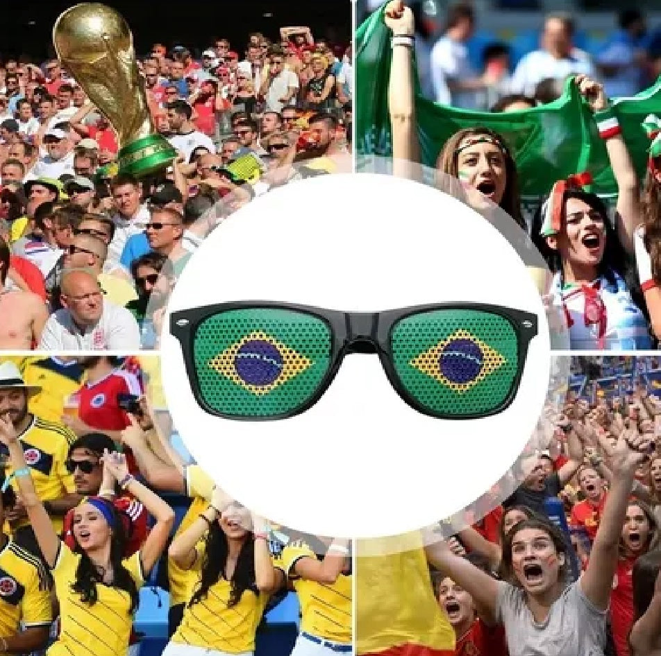 Copa do Mundo Kit 1 Óculos Verde e Amarelo Copa Do Mundo - Moda Solaris