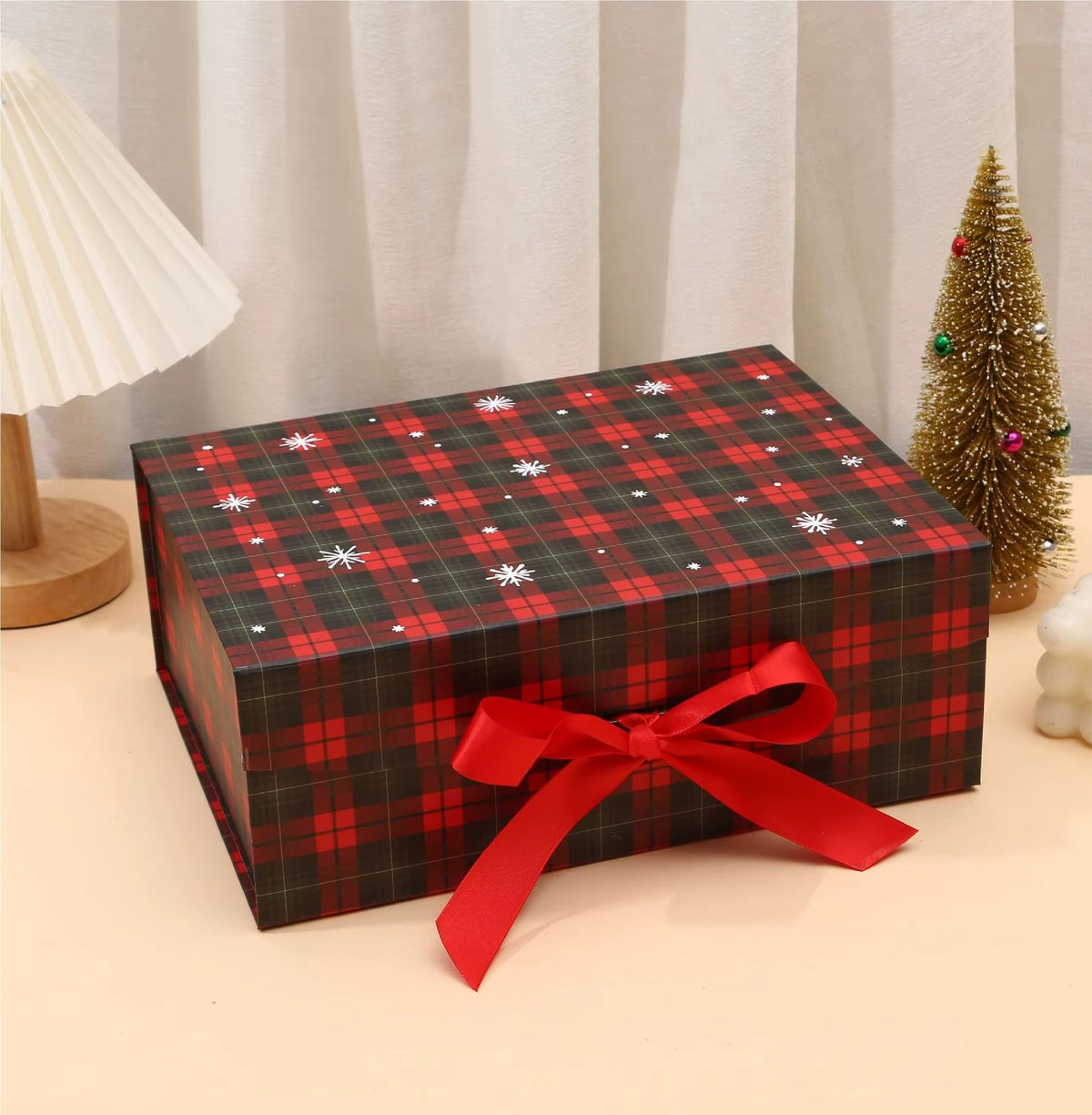 Caixa de Presente Dobrável de Natal em Papel Rígido com Tampa Caixa de Presente de Natal
