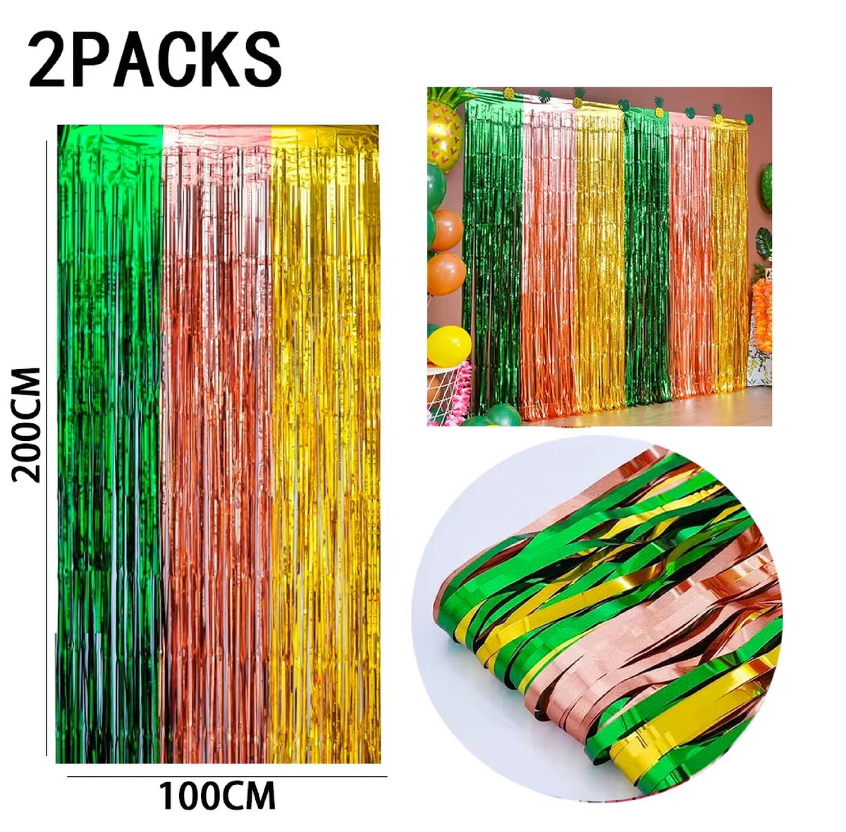 Cortinas de Franja Metálica (ou Adereço de Fundo/saia) as Cores Tradicionalmente Usadas Festas Carnavalesco
