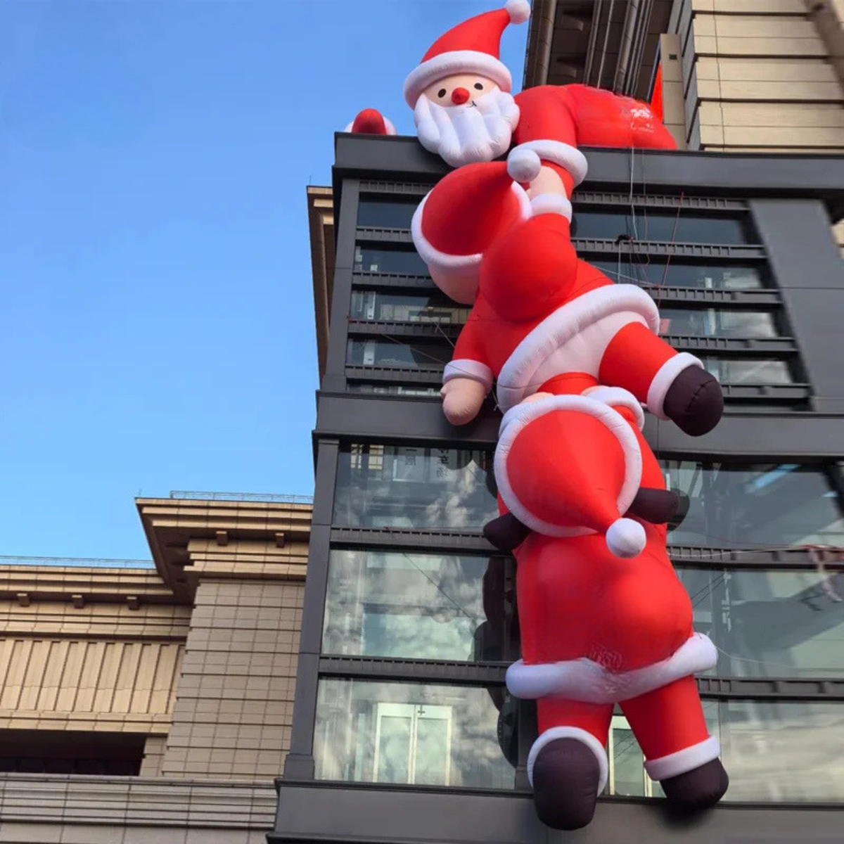 Papai Noel Inflável Mochila Shopping Papai Noel Inflável Gigante de 3/5 Metros Ao Ar Livre