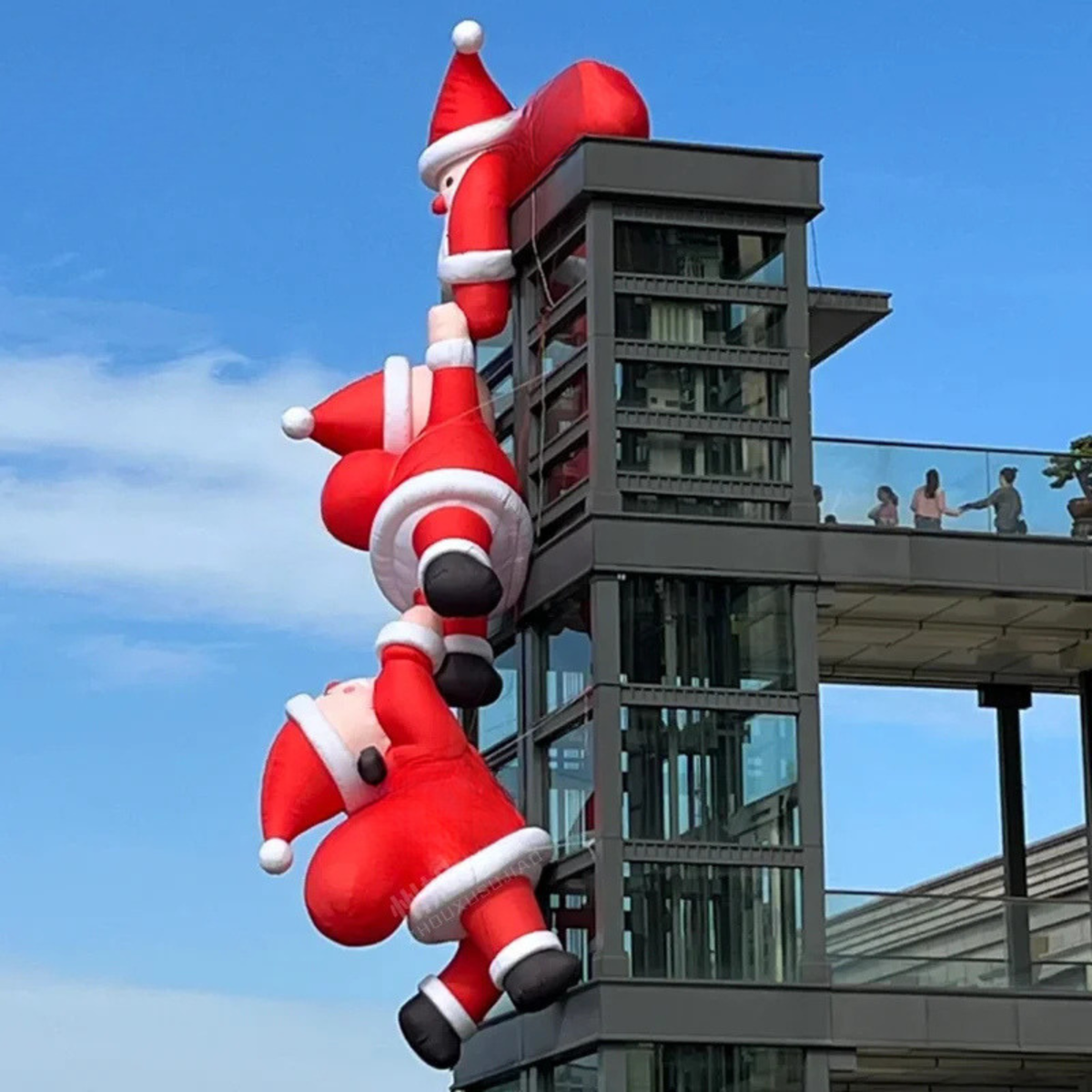 Papai Noel Inflável Mochila Shopping Papai Noel Inflável Gigante de 3/5 Metros Ao Ar Livre
