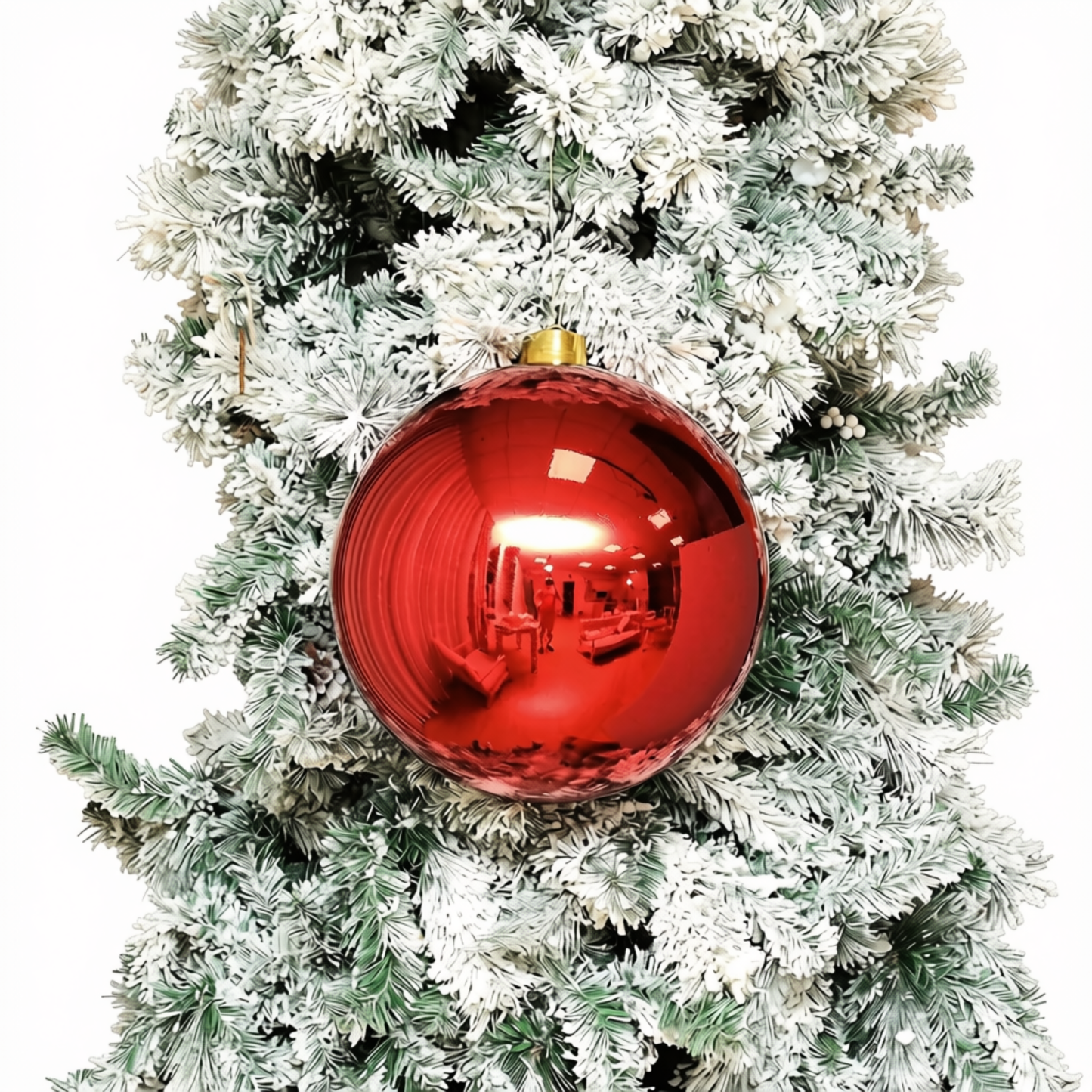 Bola de Natal Gigante Shopping 1 Peça de 25/30/40cm Grande Brilhante Bola Natal Vermelho