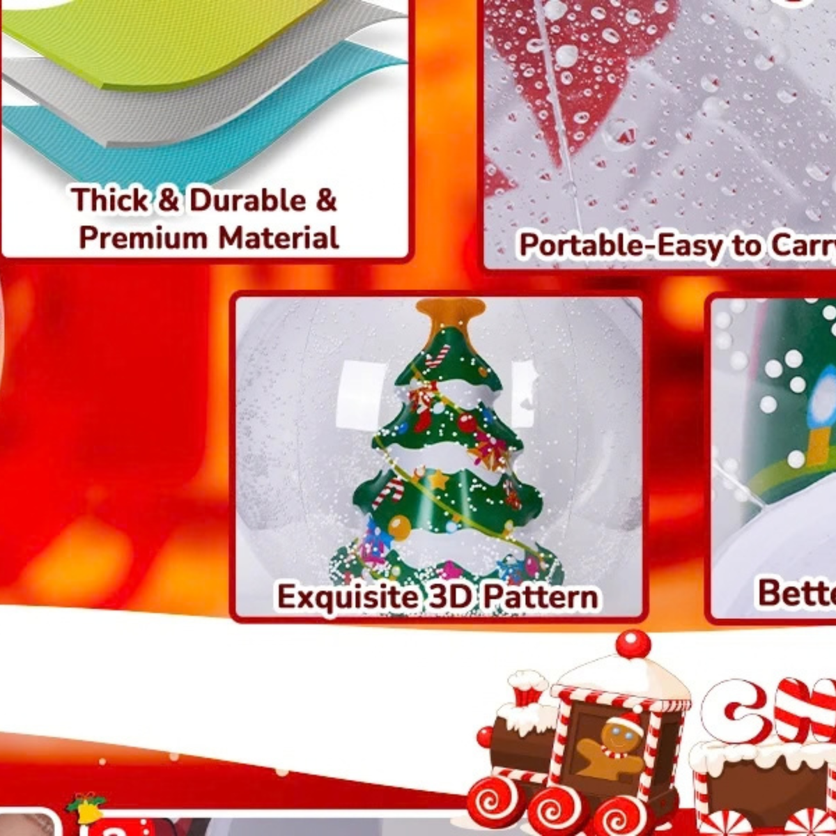 Bolas Decorativas Insufláveis de PVC 24 Polegadas para Shopping, Ornamento Inflável Natal