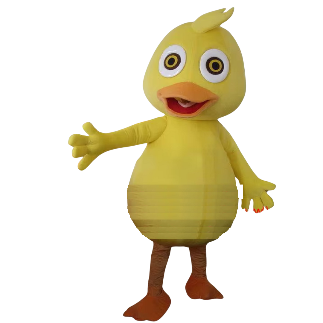 Fantasia Lindo traje de mascote de pato amarelo tamanho adulto para homens e mulheres