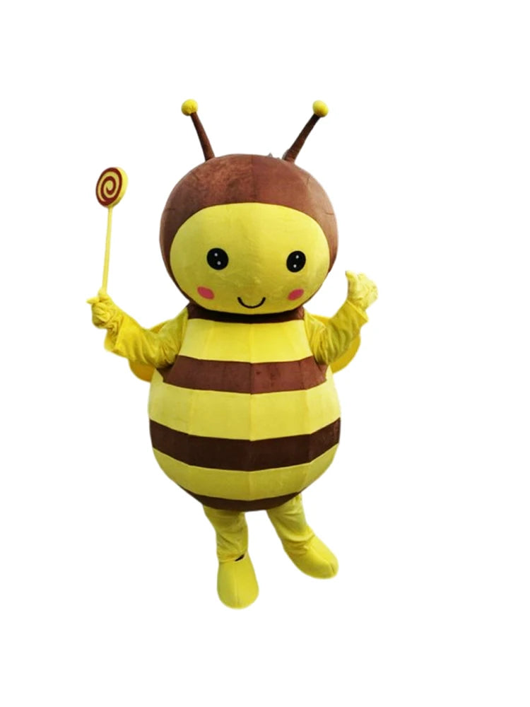 Fantasia de mascote abelha inteligente tamanho adulto para homens e mulheres cabeça