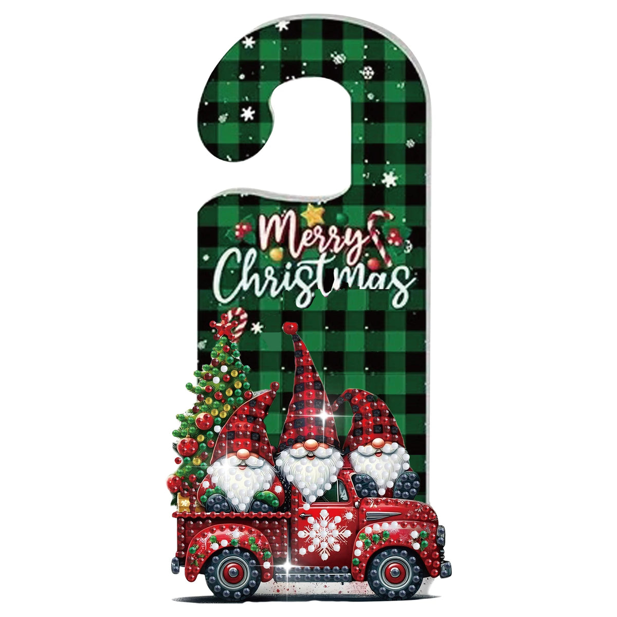Placa Decorativa Acrílico Presente Natal 1 Peça/Conjunto Suporte para Pingente com Pedra