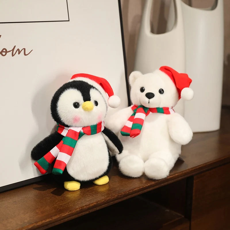 Urso de Pelúcia de Natal com Chapéu Presente de Natal para Pelúcia, Urso de Pelúcia