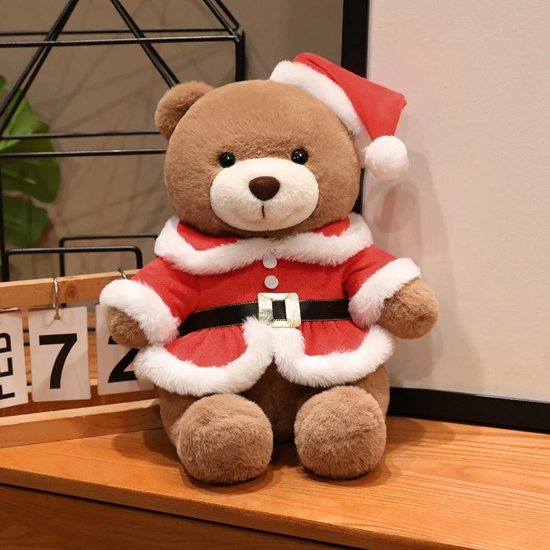Urso de Pelúcia de Natal em Xadrez Tartan, Grande Urso Marrom