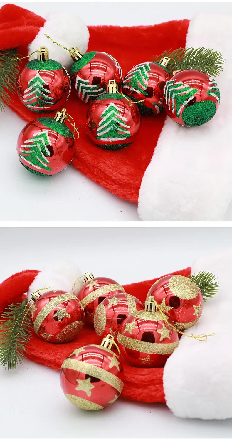 Enfeites de natal criativos bola de natal de plástico pendurado pingente casa decoração