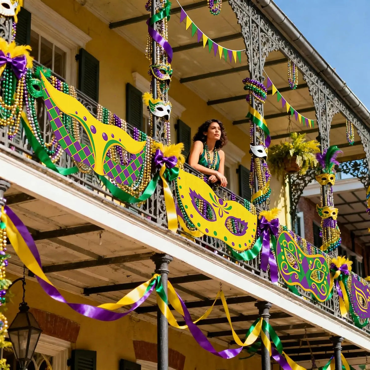 Máscara Carnaval Decorativo Temático de Carnaval Carnaval Bandeirolas Coloridas Bandeirinhas Triangulares