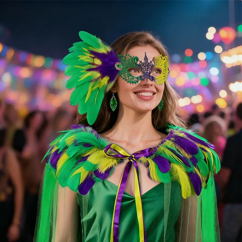 Máscara de carnaval de carnaval, máscaras venezianas para festas, fantasias de festa