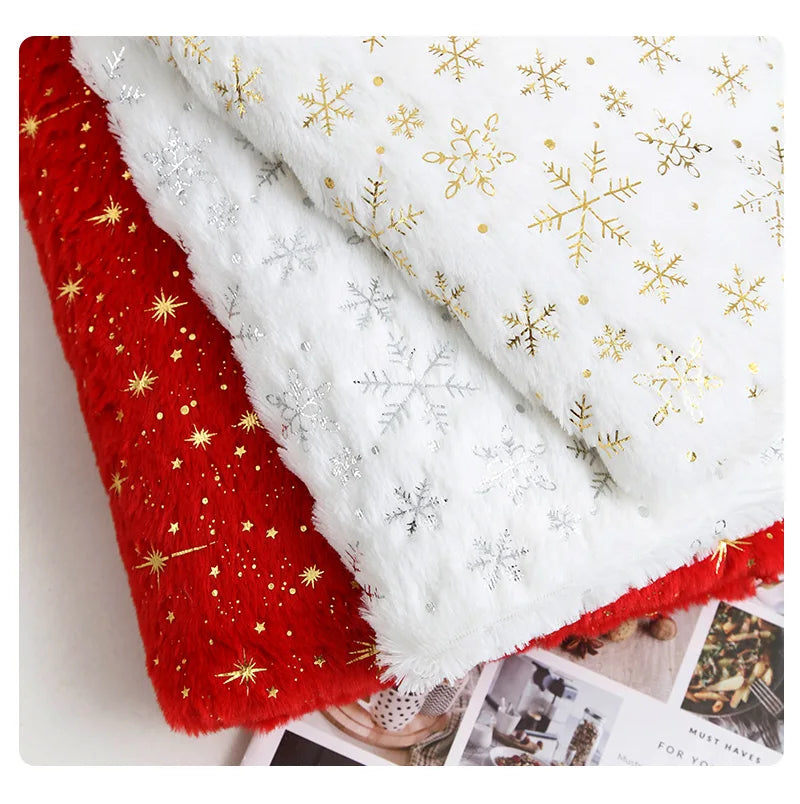 Toalha Estampa de Flocos Neves 40 Formas de Usar Árvore Natal, Saias, Capas de Almofada e 100% Poliéster