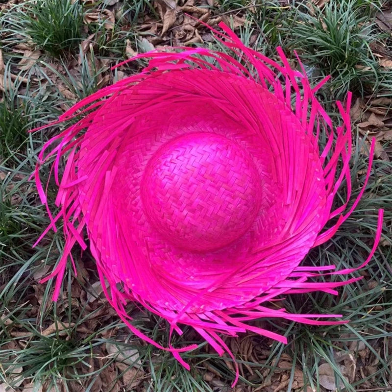 Chapéu Caipira De Palha Desfiado Para Festa Junina Aprox.55-60cm/21,65-23,62 polegadas