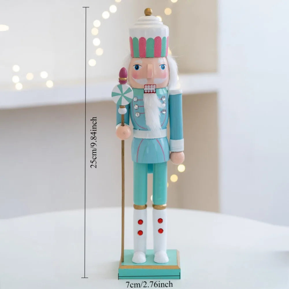 Quebra-nozes de Natal Enfeite de soldado de nogueira colorido de 25 cm, decoração Natal