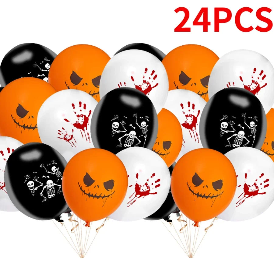 Kit de guirlanda de arco de balões de Halloween 60 peças de balões de látex laranja e preto