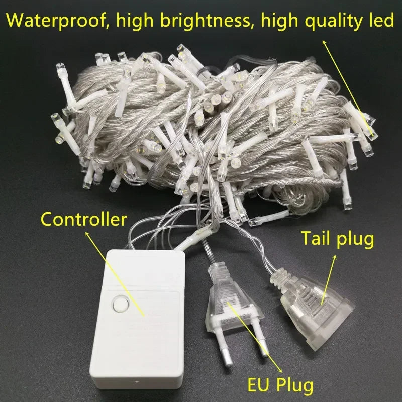 Luzes Pisca Pisca Natal 100 Led 8 Modos Luzes Variadas Cor Das Luzes Pisca Pisca Branco