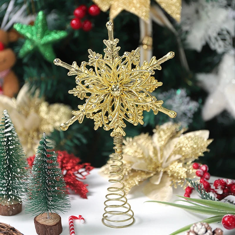 Ponteira Estrela Brilhante Glitter Dourada Ponteira Estrela Árvore De Natal 20cm Glitter