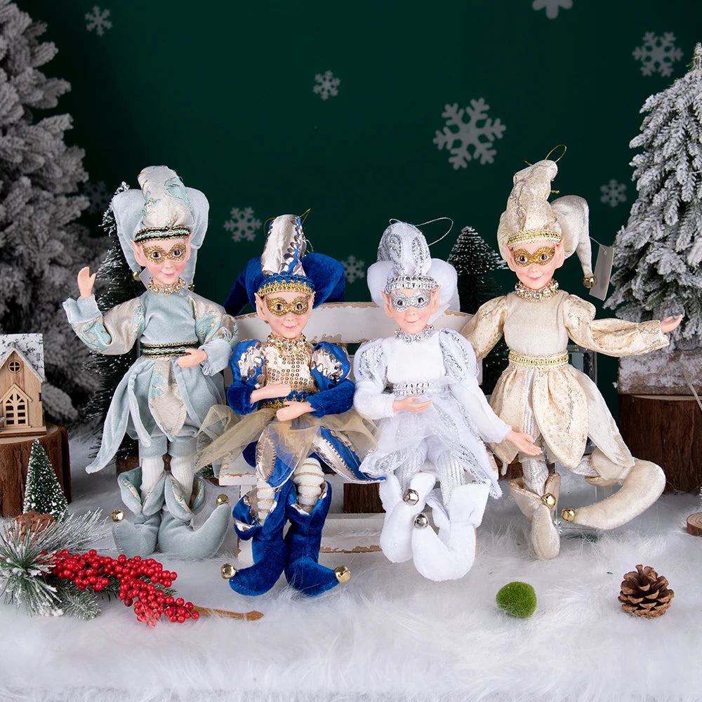 Fada do País das Maravilhas do Inverno de Natal, Grande - 45cm, Palhaço de Natal Decorativo
