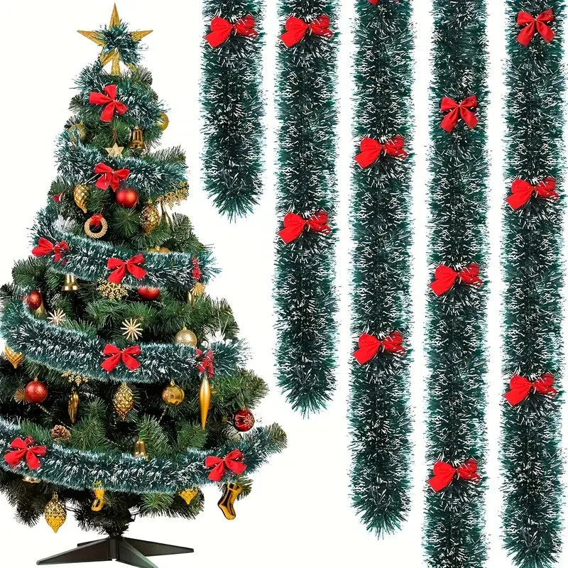 Guirlanda de Natal de 10 Metros em 5 Peças, Guirlanda Verde para Árvore de Natal Guirlanda