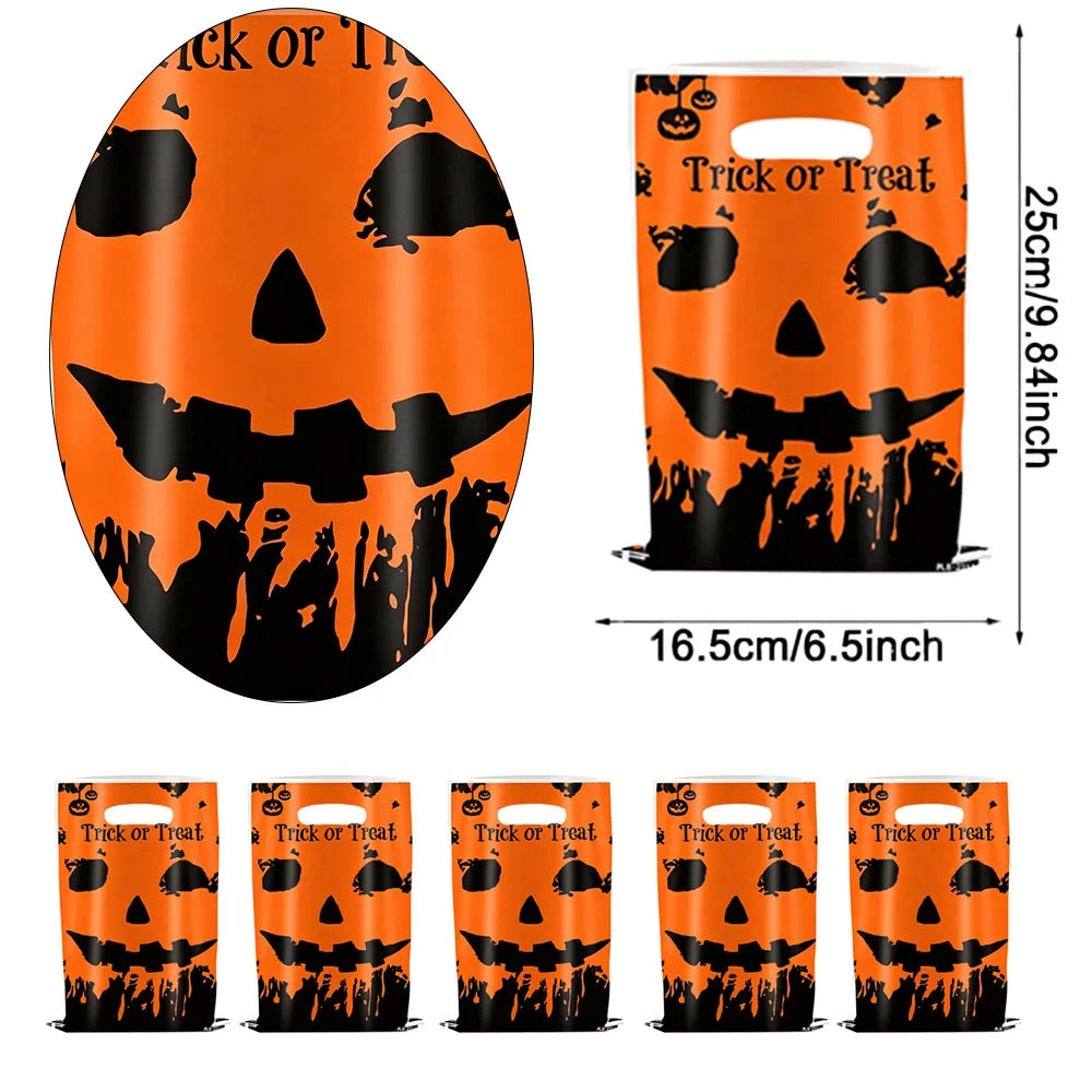 Sacolas Plásticas para Guloseimas e Presentes de Halloween, Sacolas de "Doces ou Travessuras"