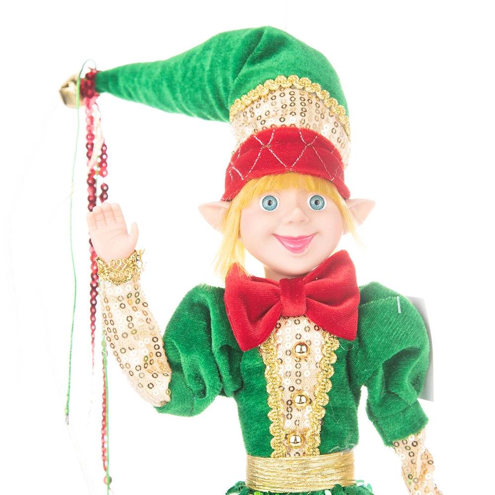 Elfo Decorativo para Shopping, Elfo Estatueta Pelúcia Artesanal Natal Vermelho, Verde, Rosa e Vinho