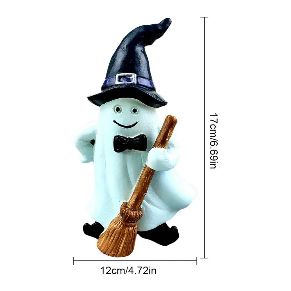 Estatueta de fantasma, estátua de fantasma, decoração de Halloween e escultura