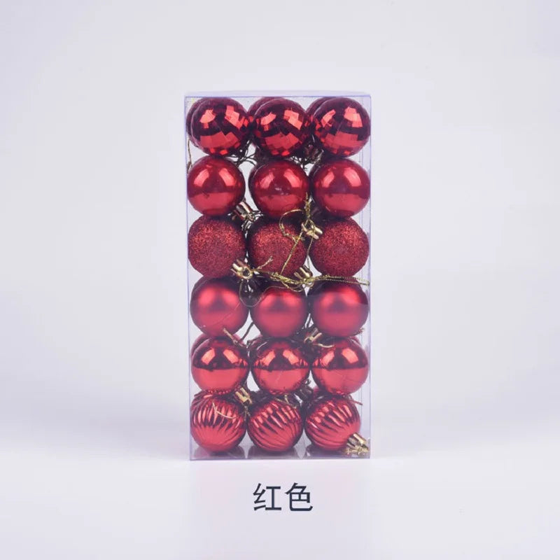 Bola de Natal conjunto de 36 peças de enfeite de árvore de Natal de 4 cm para aumentar