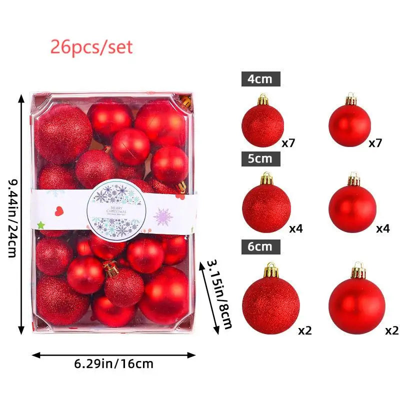 Bola de Natal Verde conjunto de 26 bolas de plástico para árvore de Natal