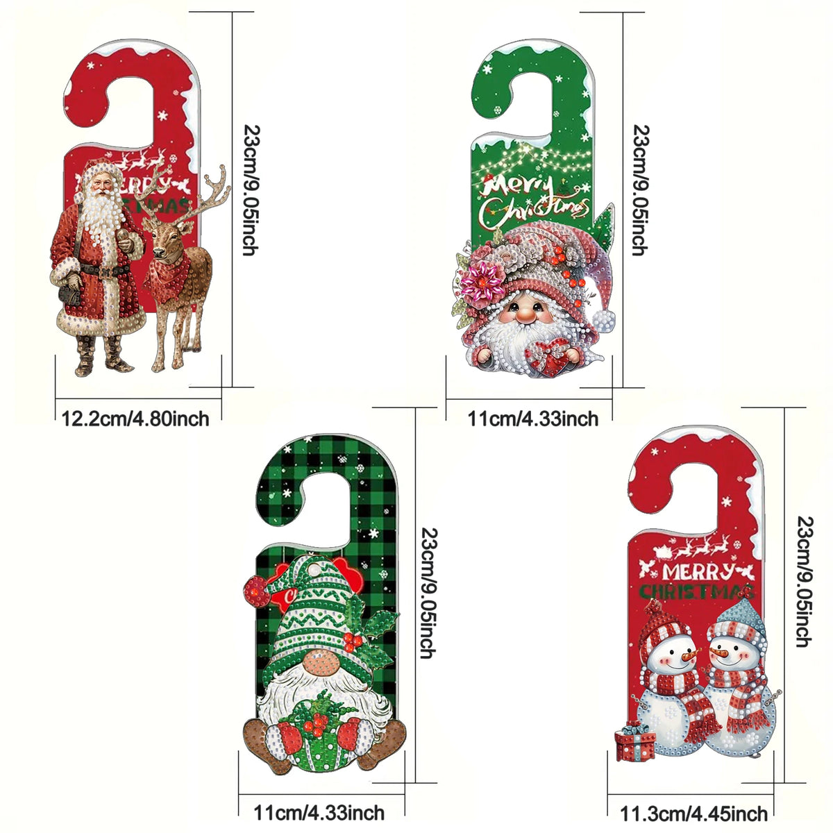 Placa Decorativa Acrílico Presente Natal 1 Peça/Conjunto Suporte para Pingente com Pedra