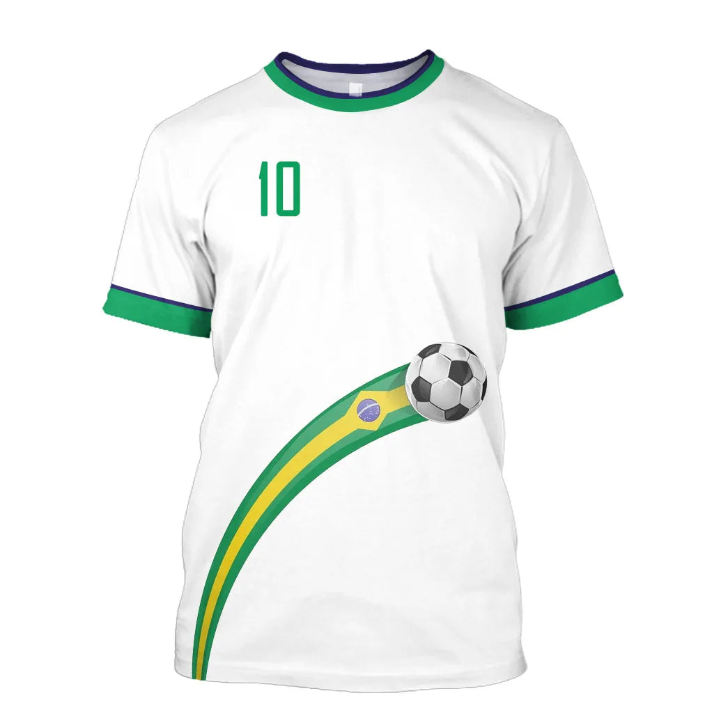 Camisa seleção brasileira Copa do Mundo Branco camiseta Brasil Adulto Masculina Feminina