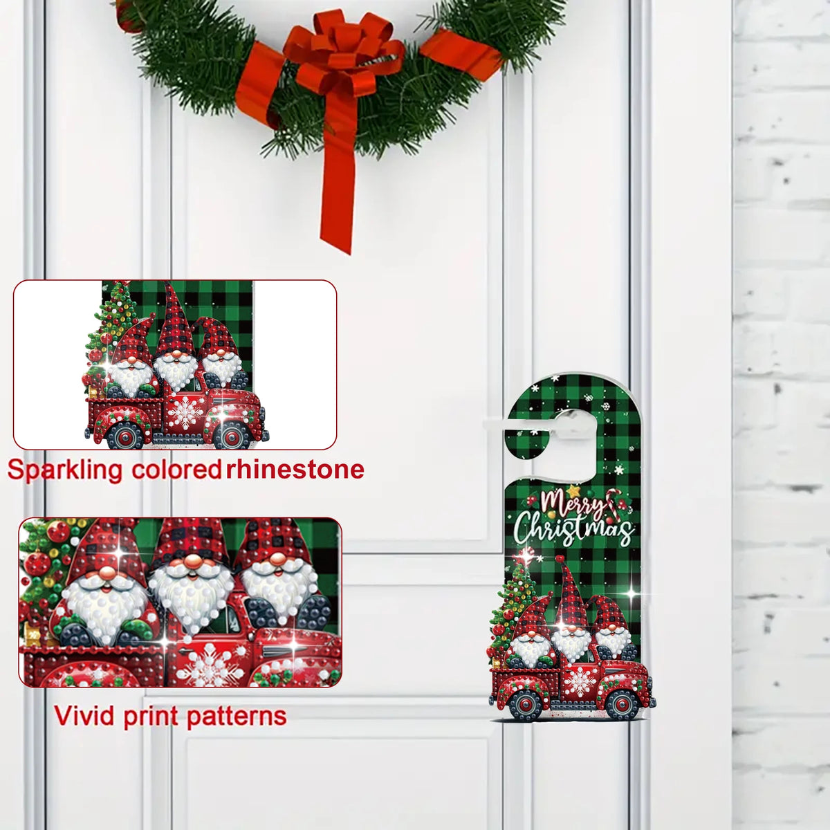 Placa Decorativa Acrílico Presente Natal 1 Peça/Conjunto Suporte para Pingente com Pedra
