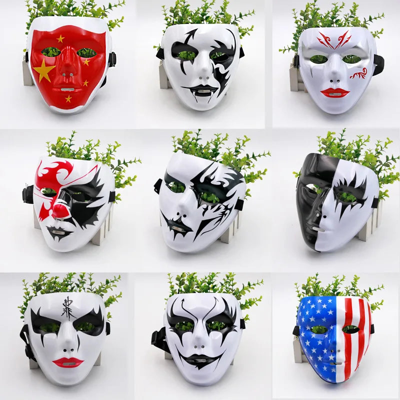 Máscaras de Dança de Rua (Passo Fantasma Dance / Hip Hop) Feitas de Plástico Leve, Usadas para Festas e Cosplay