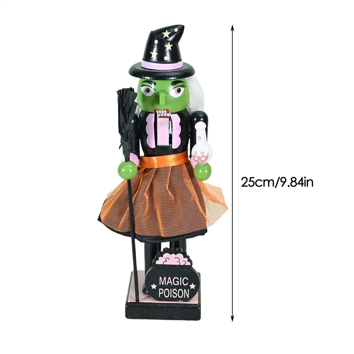 Quebra-Nozes de Halloween Estatueta na Abóbora Bruxa Quebra-Nozes Figurino