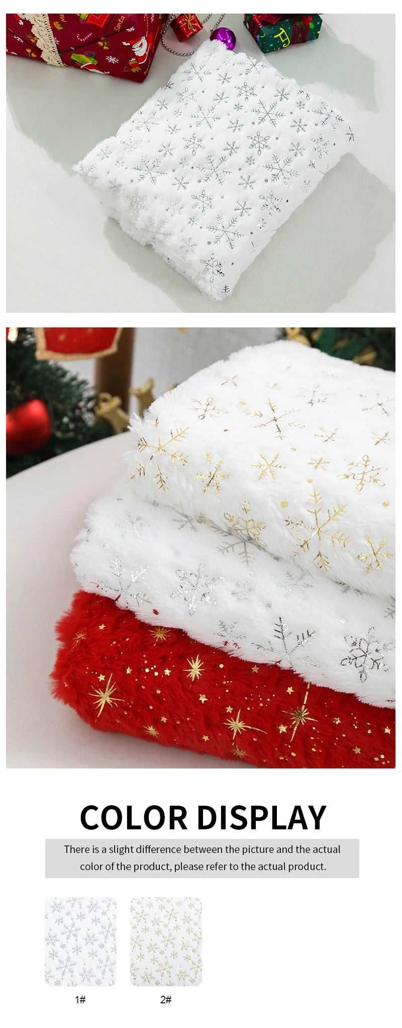 Toalha Estampa de Flocos Neves 40 Formas de Usar Árvore Natal, Saias, Capas de Almofada e 100% Poliéster